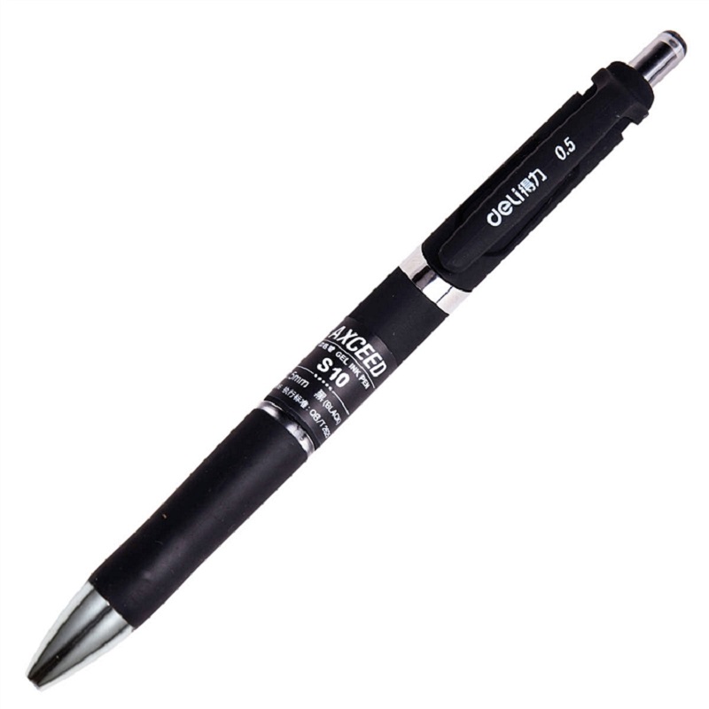 得力 S10 中性笔0.5mm弹簧头(黑)