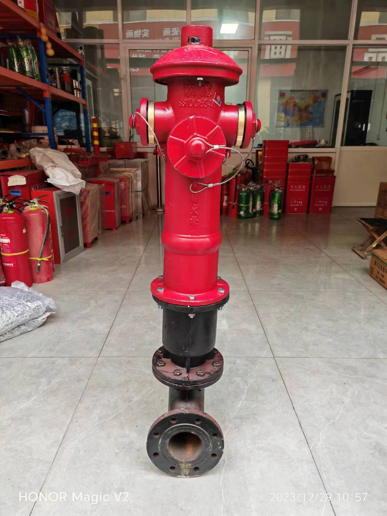 欢龙 DN100消防栓-地上栓带弯头