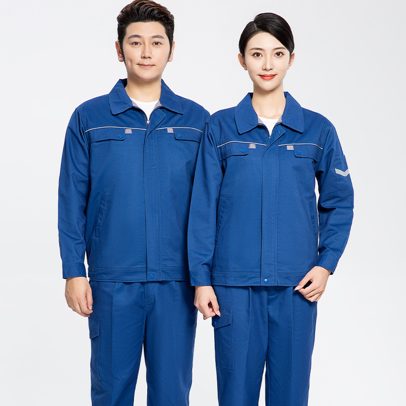 君御 JY-M802春秋涤棉磨毛厚纱卡工作服 宝蓝色