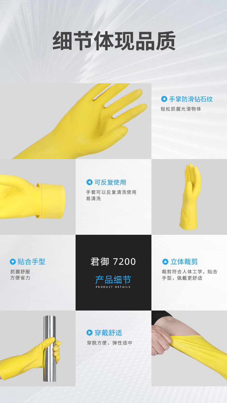SAFEMAN君御 7200牛筋乳胶手套（100克）-大