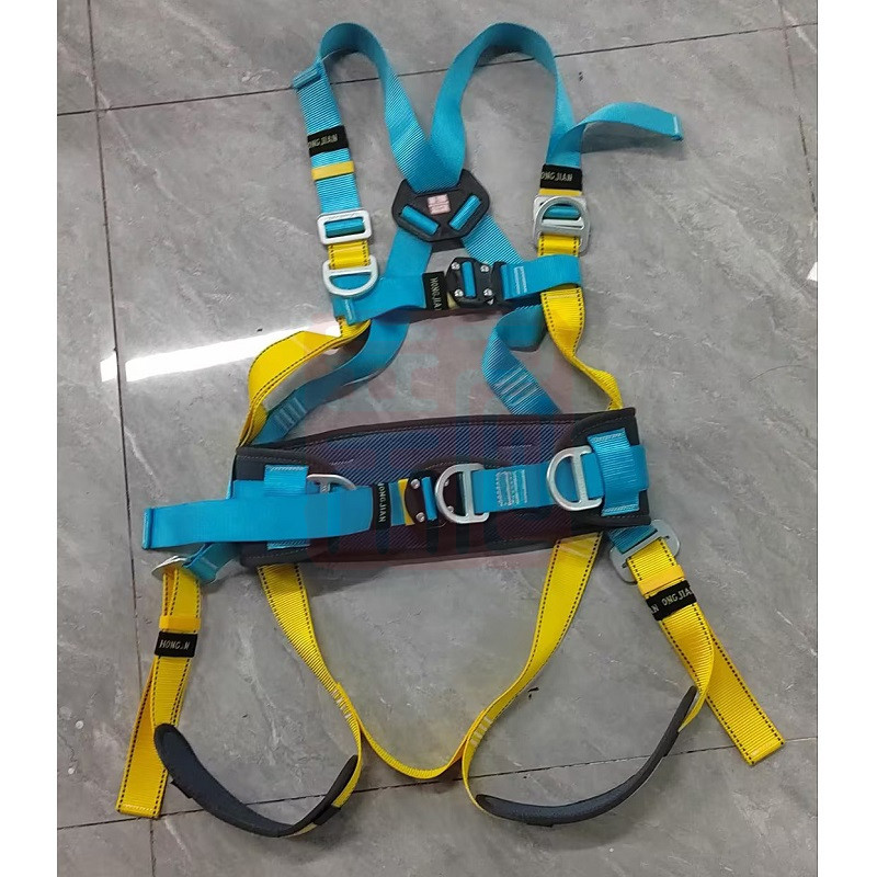 宏建 HJ-X01全身式含胸部+腰部+腹部+背部挂点配缓冲1.8米双大钩绳-均码 - 宏建