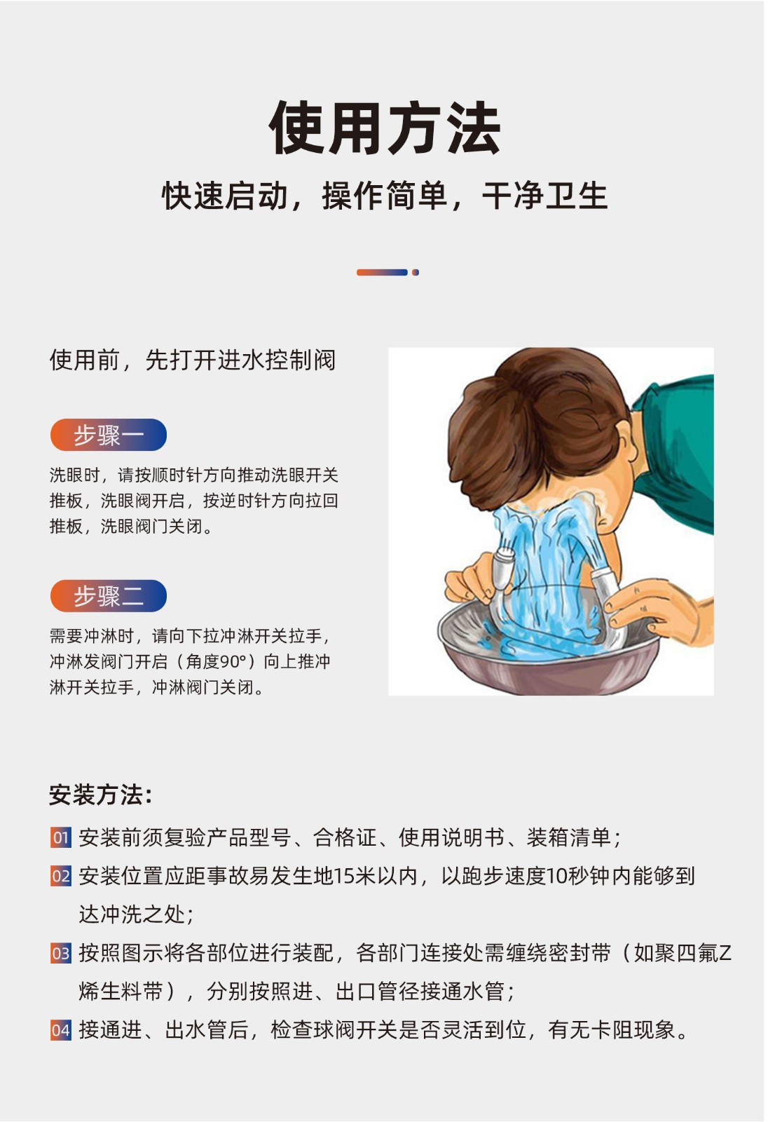SAFEMAN 君御 F27 不锈钢复合式紧急冲淋洗眼器