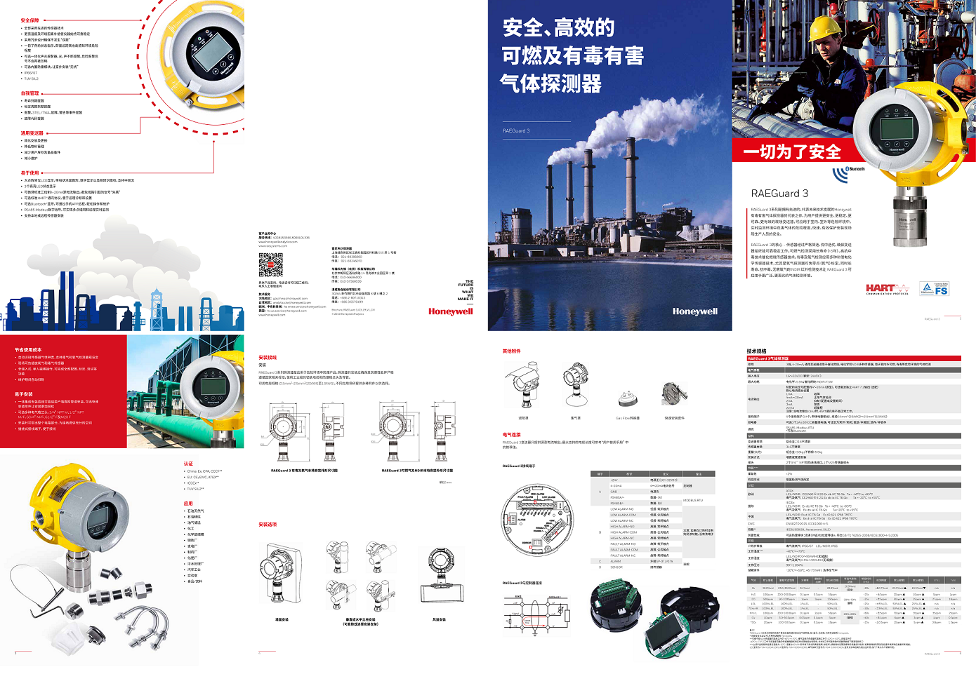 霍尼韦尔 FGM-7300 氧气探测器带继电器-氧气