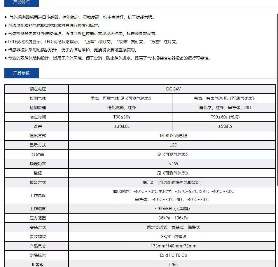 GTYQ-RZLED09 H2S 气体探测器-H2S