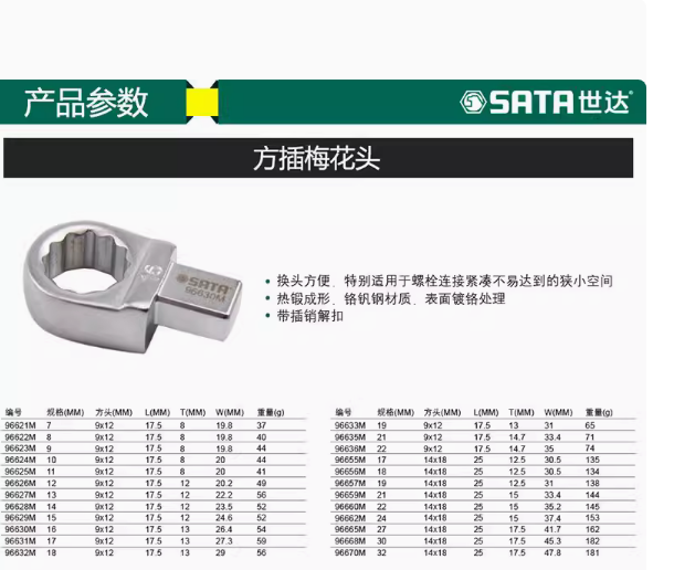 世达 96662M 扭力扳手梅花头14*18*24MM-14*18*24MM