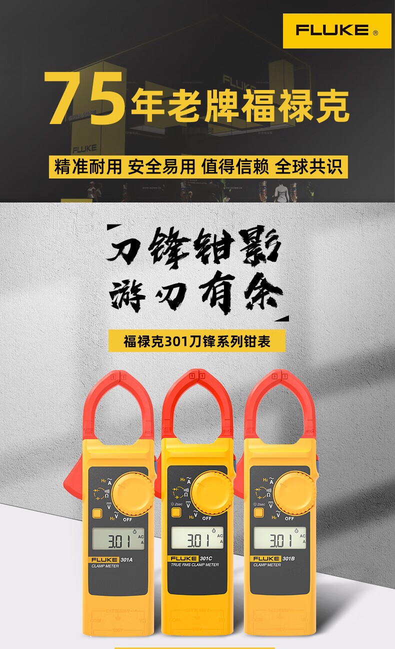 福禄克 FLUKE-301A+/CN 钳形表-0.1A