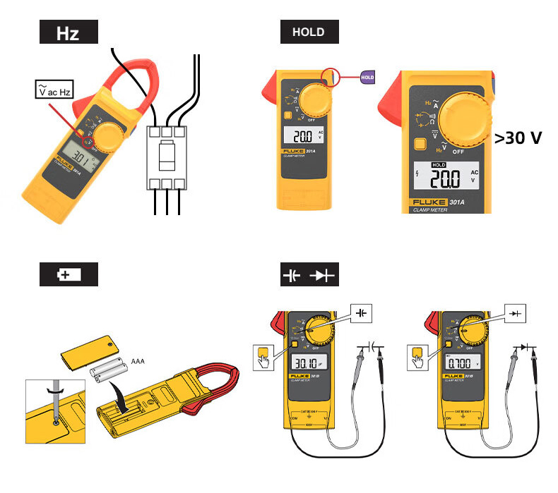 福禄克 FLUKE-301B/CN 钳形表-0.1A