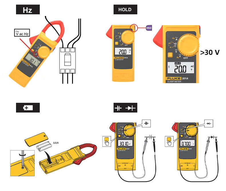 福禄克 FLUKE-301D/CN 钳形表-0.1A