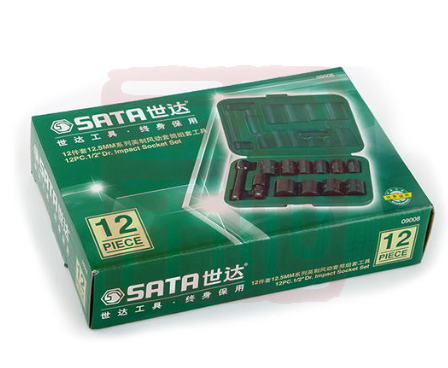 世达工具 09008/12件12.5MM系列英制风动套筒组-12 - 世达