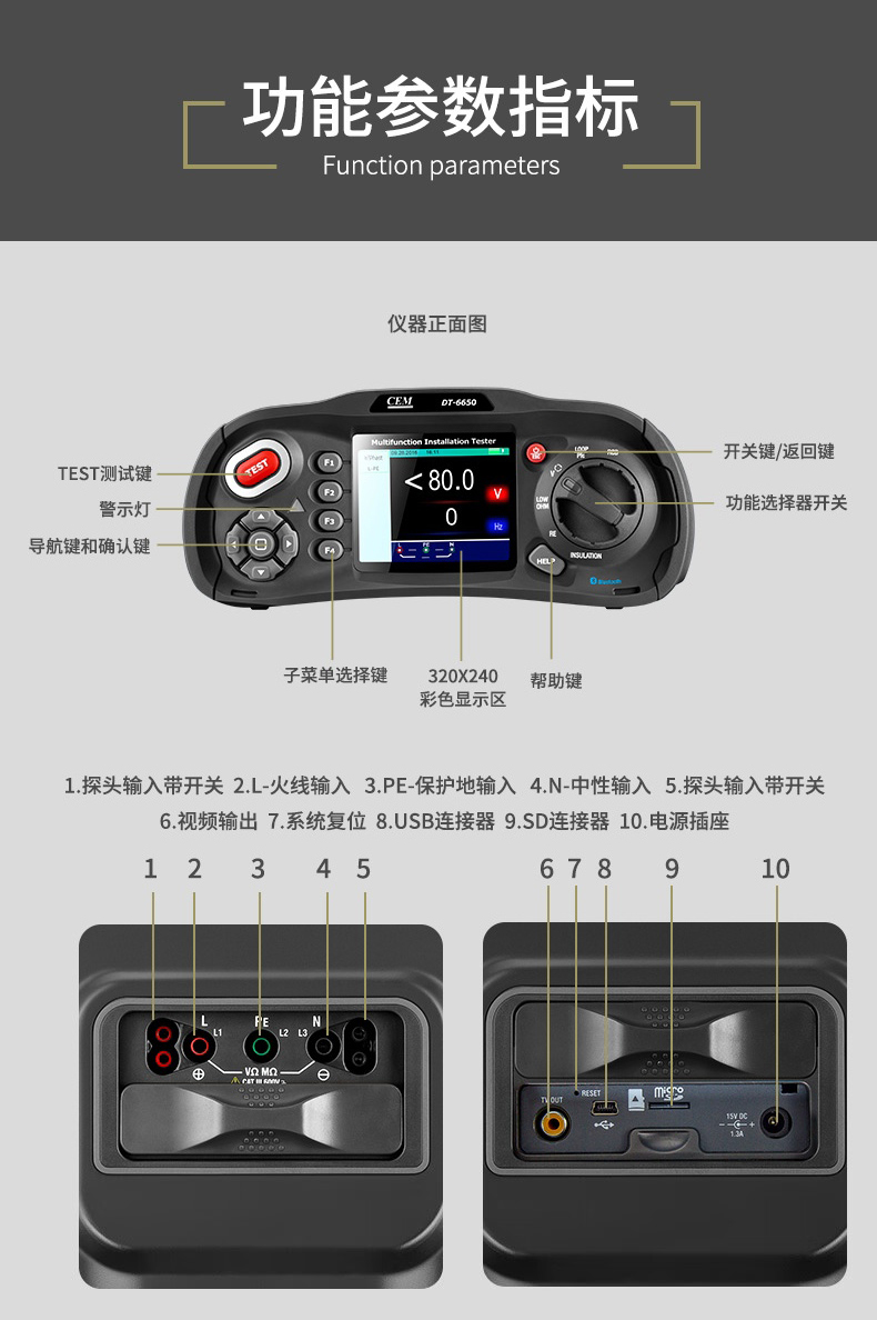 华盛昌 DT-6650 电性能综合测试仪-1000V