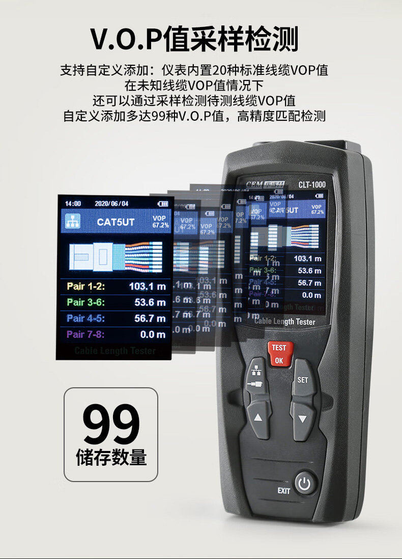 华盛昌 CLT-1000 电缆长度测试仪-台