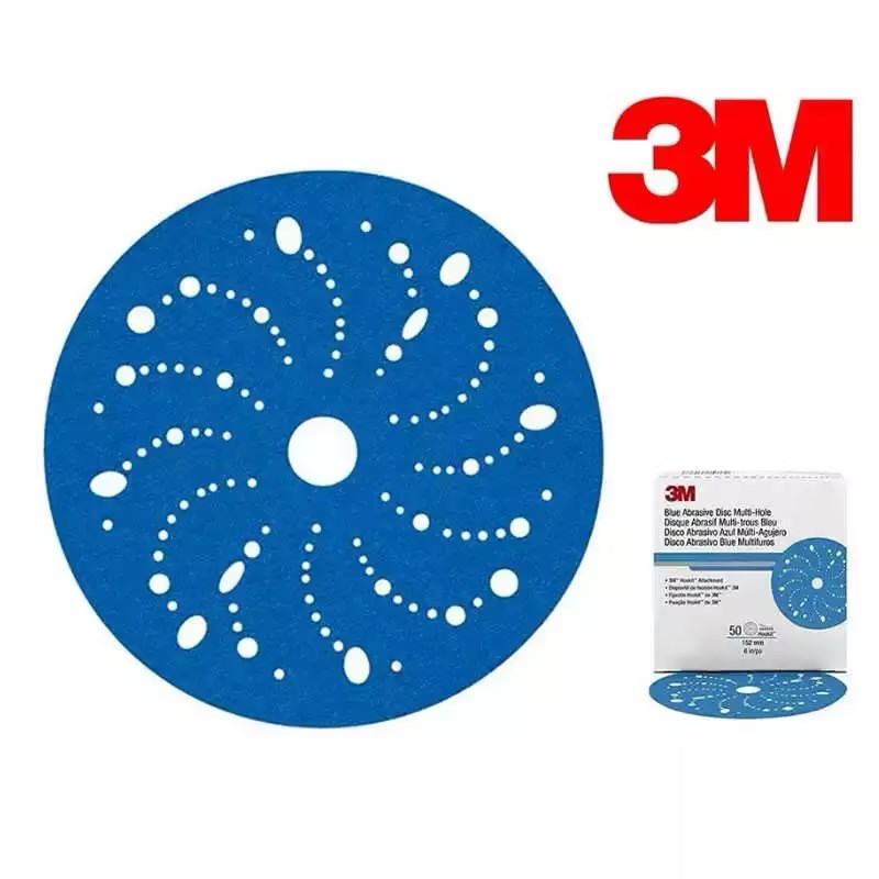 3M™蓝色干磨砂纸6寸多孔-80目