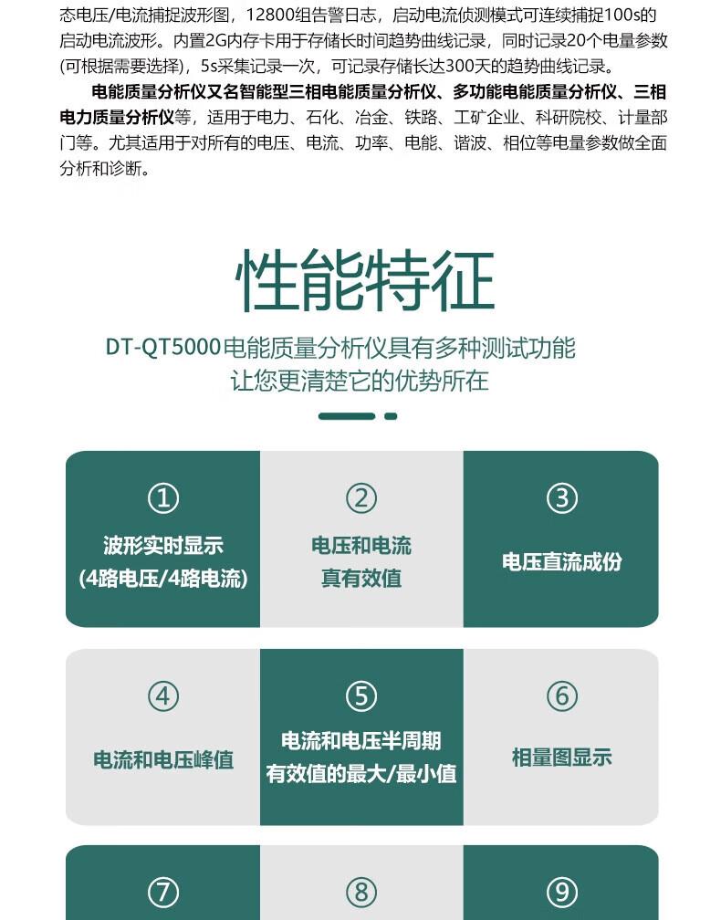 华盛昌 DT-QT5000 三相电能质量分析仪-S级-600V
