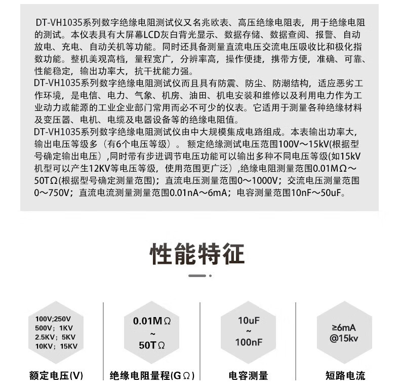 华盛昌 DT-VH510 高压绝缘电阻测试仪-1000V 