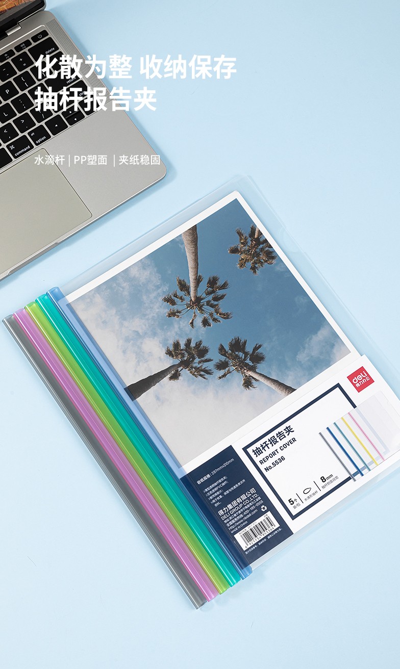 得力 5536 218*310mm抽杆夹 5只/包 (单位:包) 混色