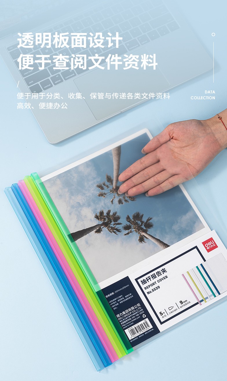 得力 5539 抽杆夹 5只/包 （单位:包） 混色