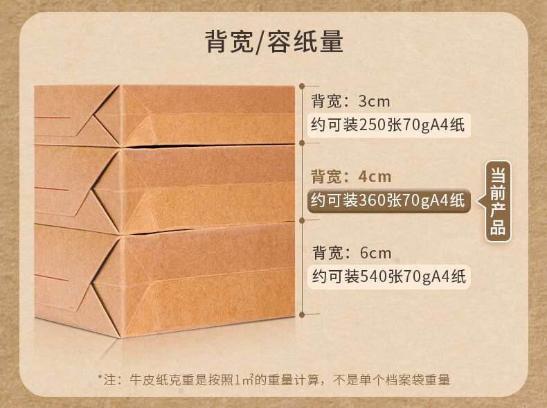 得力 5952 340*240*40mm牛皮纸档案袋 (纯浆) 10个/包 （单位 包） 米黄色