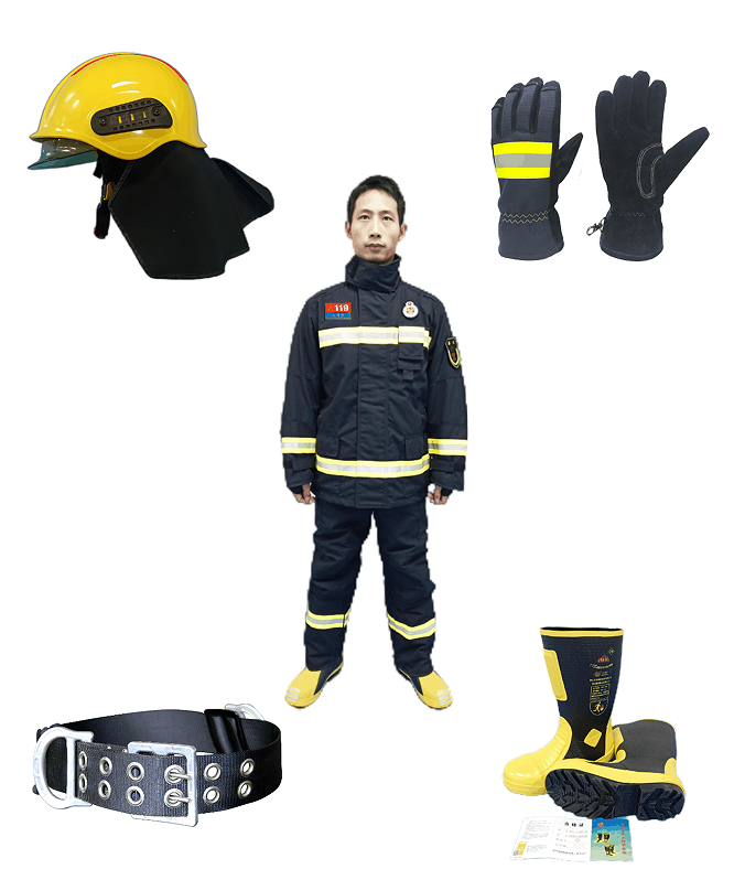 宇安 20款消防服五件套 防护服ZFMH-YA B 手套YAXF-ST3 腰带FZL-YD-70 头盔FTK-Q/B 防护靴RJX-2-20款衣服