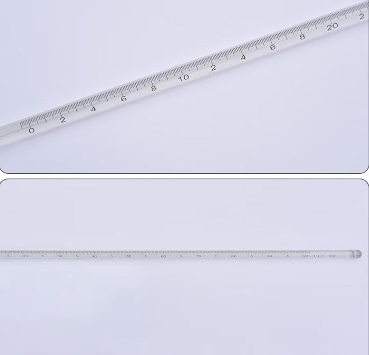 山头林村高精密温度计高温高精度0.1工业化工实验室用玻璃水银温度计 包检水银0-50度 精度1度30cm
