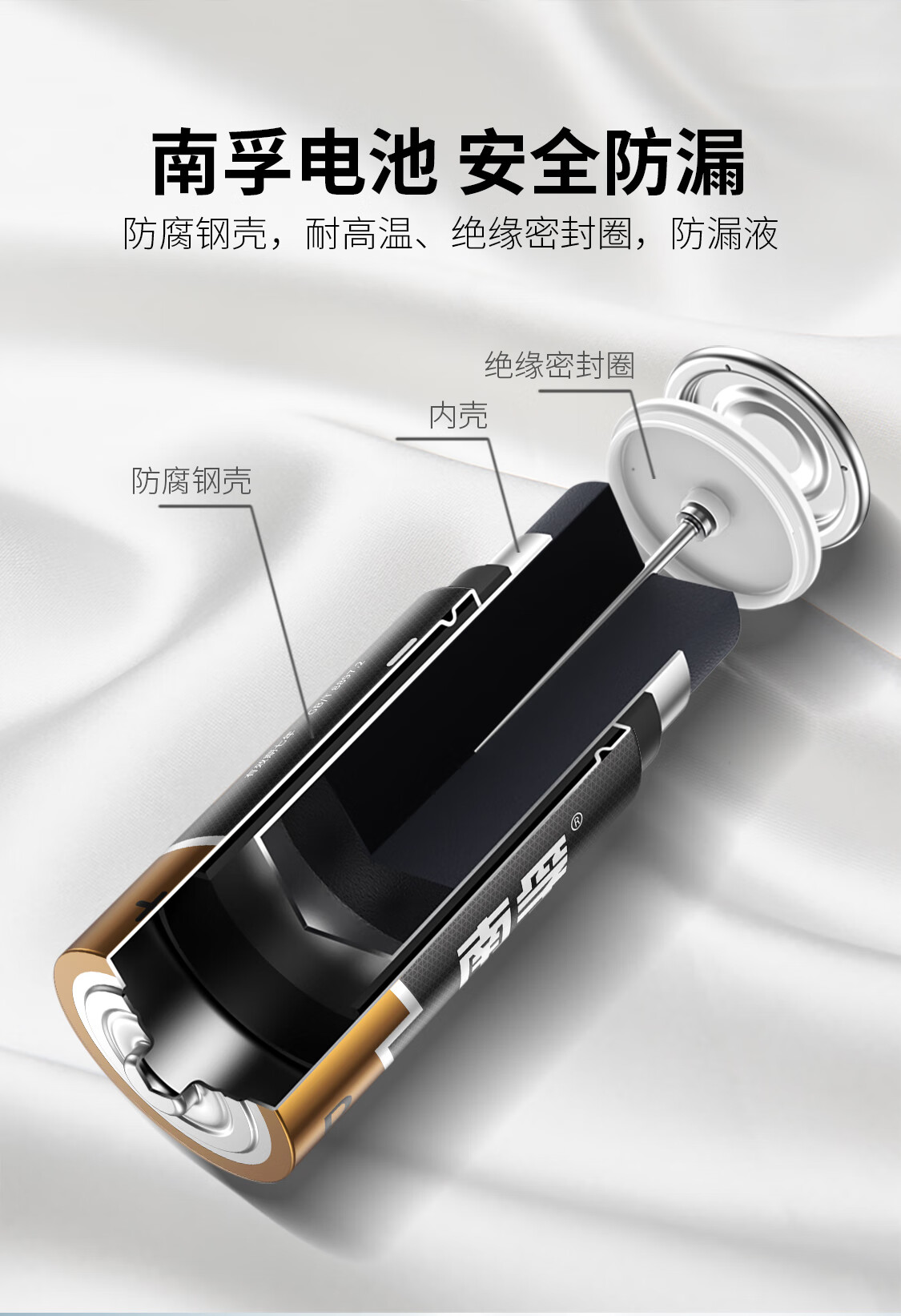 南孚1号碱性电池 大号电池 适用于热水器/煤气燃气灶/手电筒/电子琴/挂钟等 LR20 1号碱性*1粒