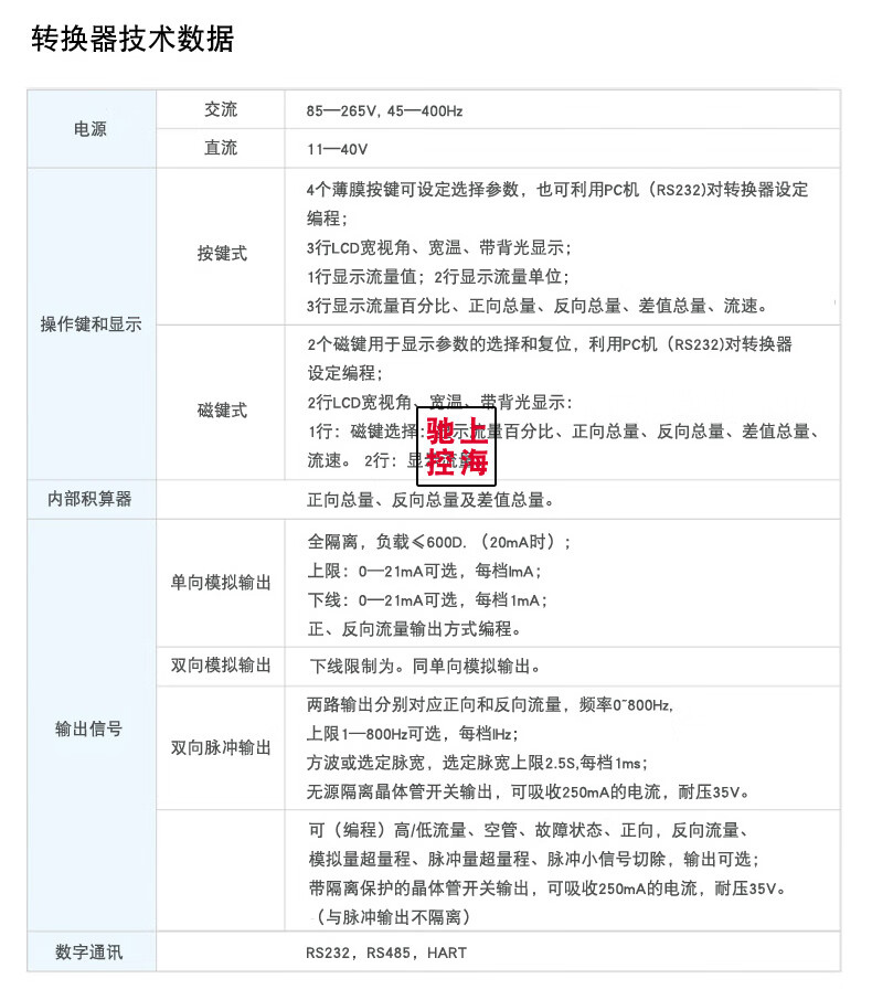 驰控仪表电磁流量计污水液体水管道LDG一体分体式数显流量计 款式齐全