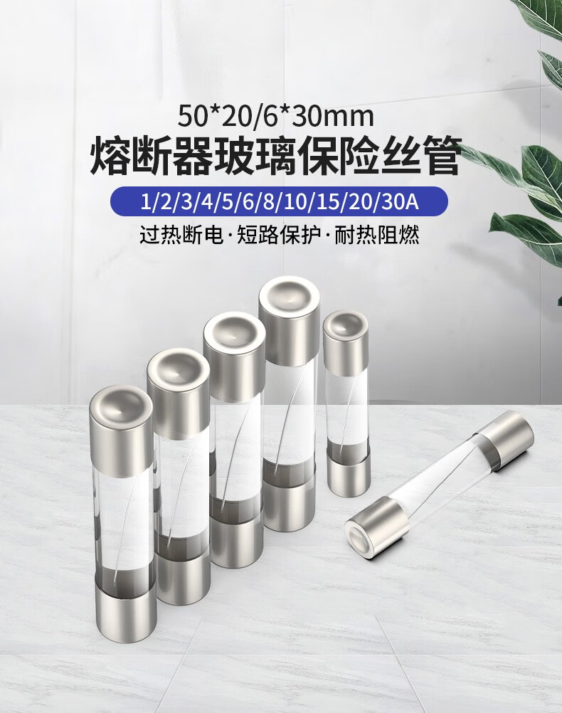 汇君（HUIJUN）保险丝 快速熔断器玻璃保险管 2A 10个/袋 5*20mm