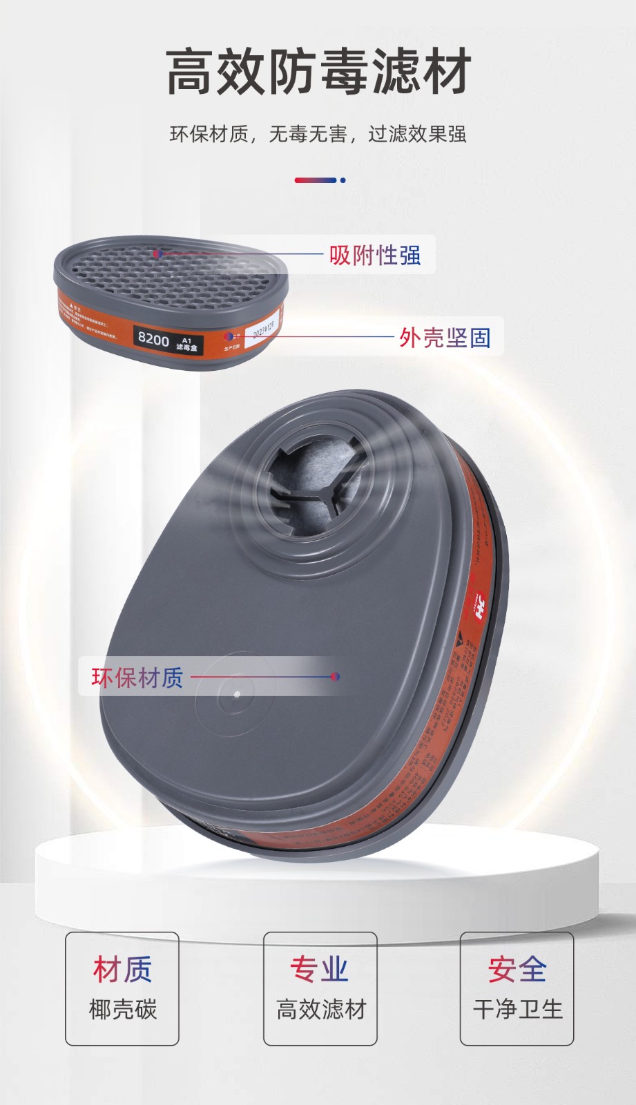 际华防护 8600 A1B1E1K1型多功能综合滤毒盒