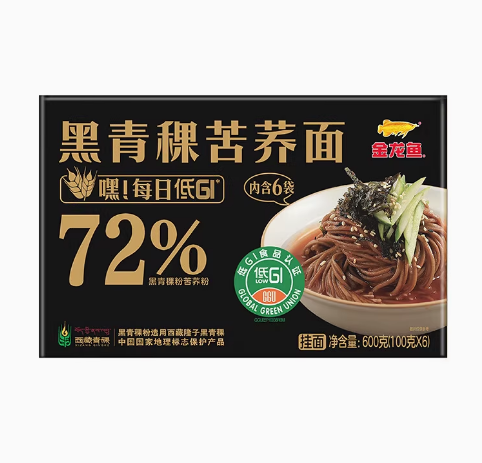 丰益堂&金龙鱼 （100G*6）*8 黑青稞苦荞挂面