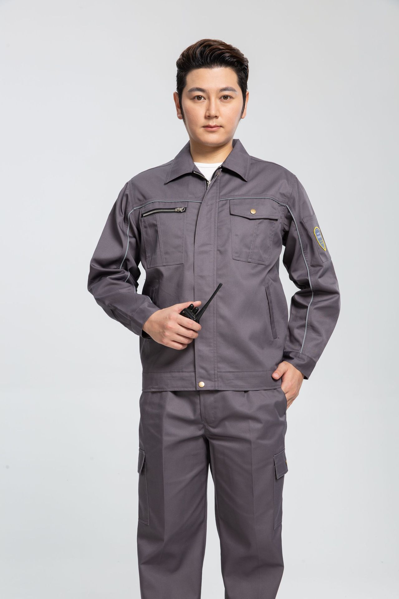 君御JY-T801 夏款防酸碱防静电工作服 套装-藏青色-S