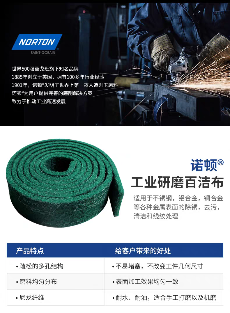诺顿 698 百洁布-1mx80m