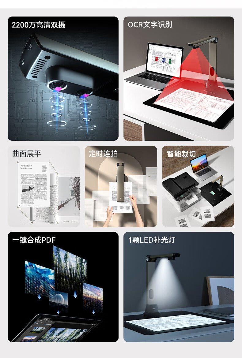 得力 GK201 高拍仪-黄色