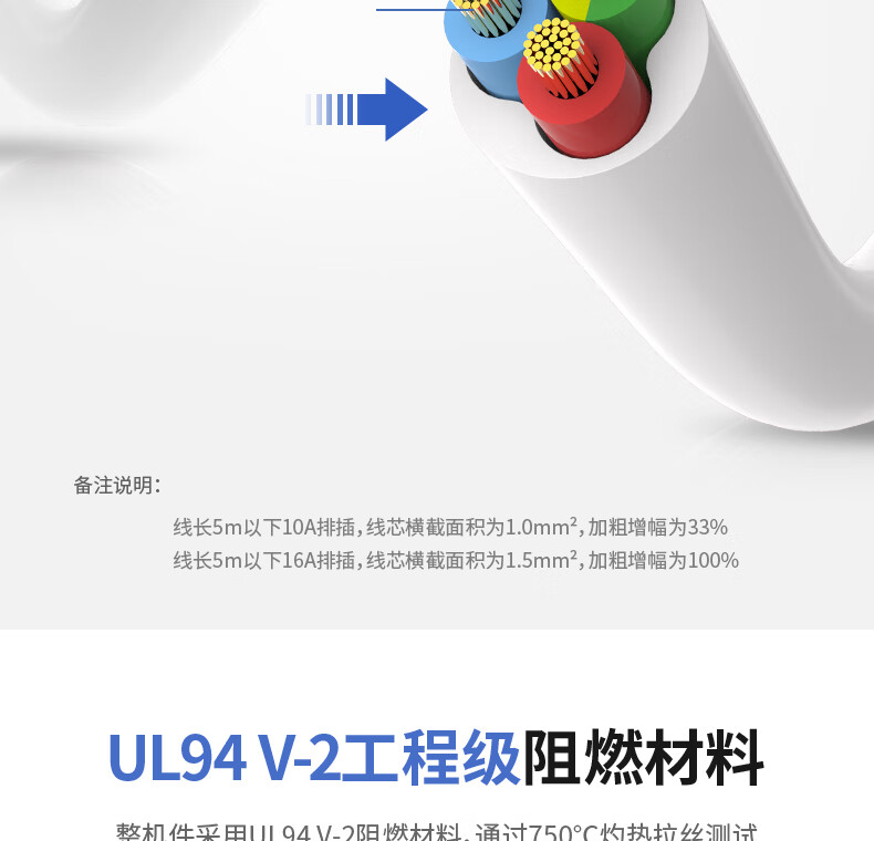 得力 18253(02) 插座4组2米PVC袋装白色(只)-E2/000-2500
