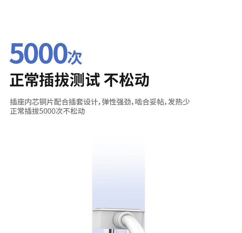 得力 18253(02) 插座4组2米PVC袋装白色(只)-E2/000-2500