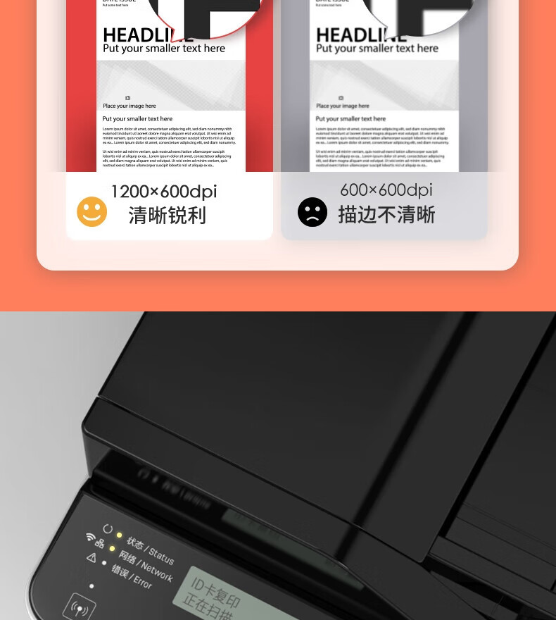 得力 ZYM28ADN A4黑白激光有线网络打印机复印扫描多功能一体机含输稿器 28页/分钟 自动双面打印-个