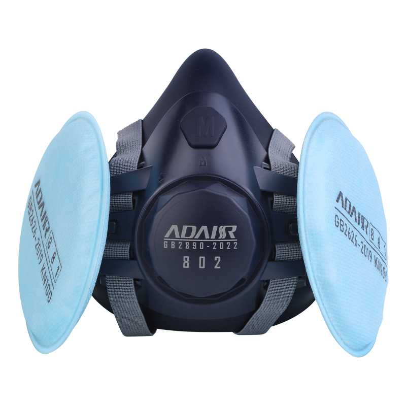 紫蛙优风 802 低阻双罐硅胶半面罩（M号）