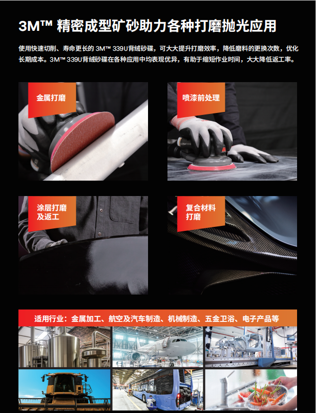 3M 339U 背绒砂碟 5寸 无孔-240目