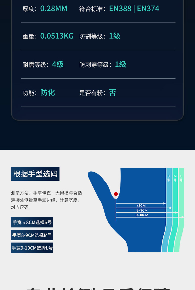 Ansell 安思尔 Solvex 37145 丁腈橡胶防化手套8