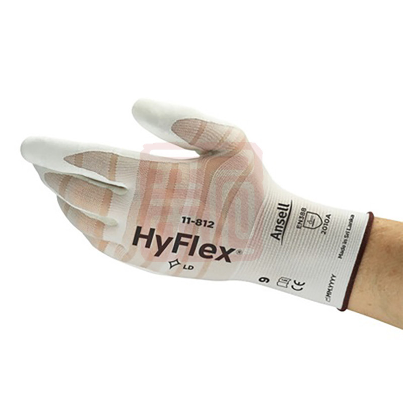 Ansell安思尔 HyFlex11-812 白色发泡丁腈掌涂防静电手套 通用手套-6 - 安思尔
