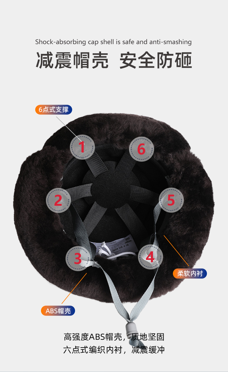 君御 1526冬用棉安全帽（羊剪绒）