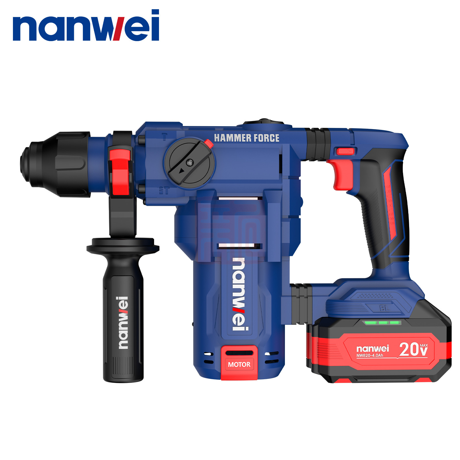 南威 WM-H8282 重型电锤4.0Ah两电一充-2.2