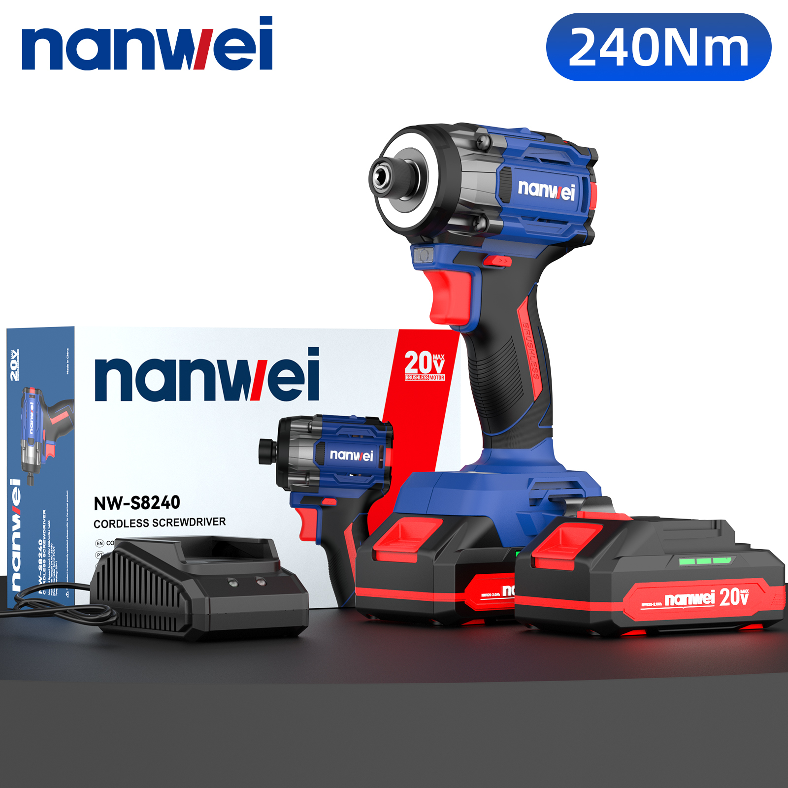 南威 WM-S8240 冲击起子机4.0Ah两电一充