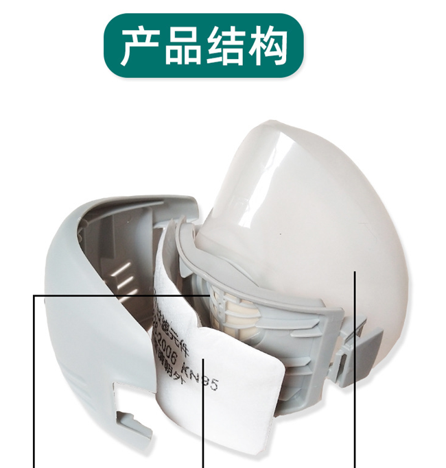 唐丰TF-1201防尘硅胶半面罩（白色）