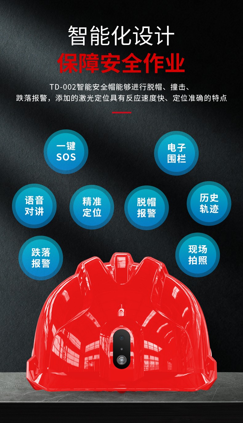 君御 TD-002 智能安全帽-红色