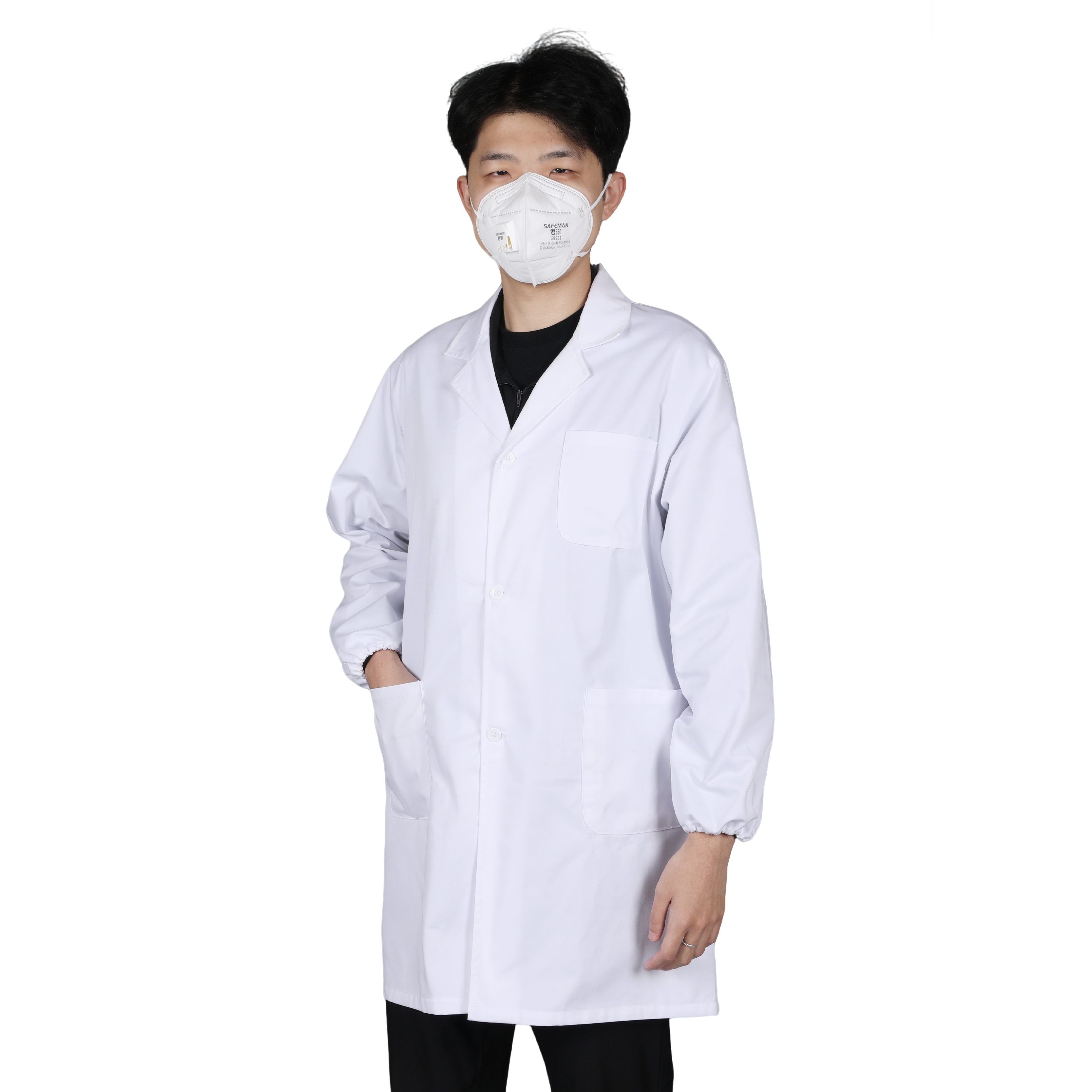 SAFEMAN君御 S100 纯棉白大褂 松紧袖口