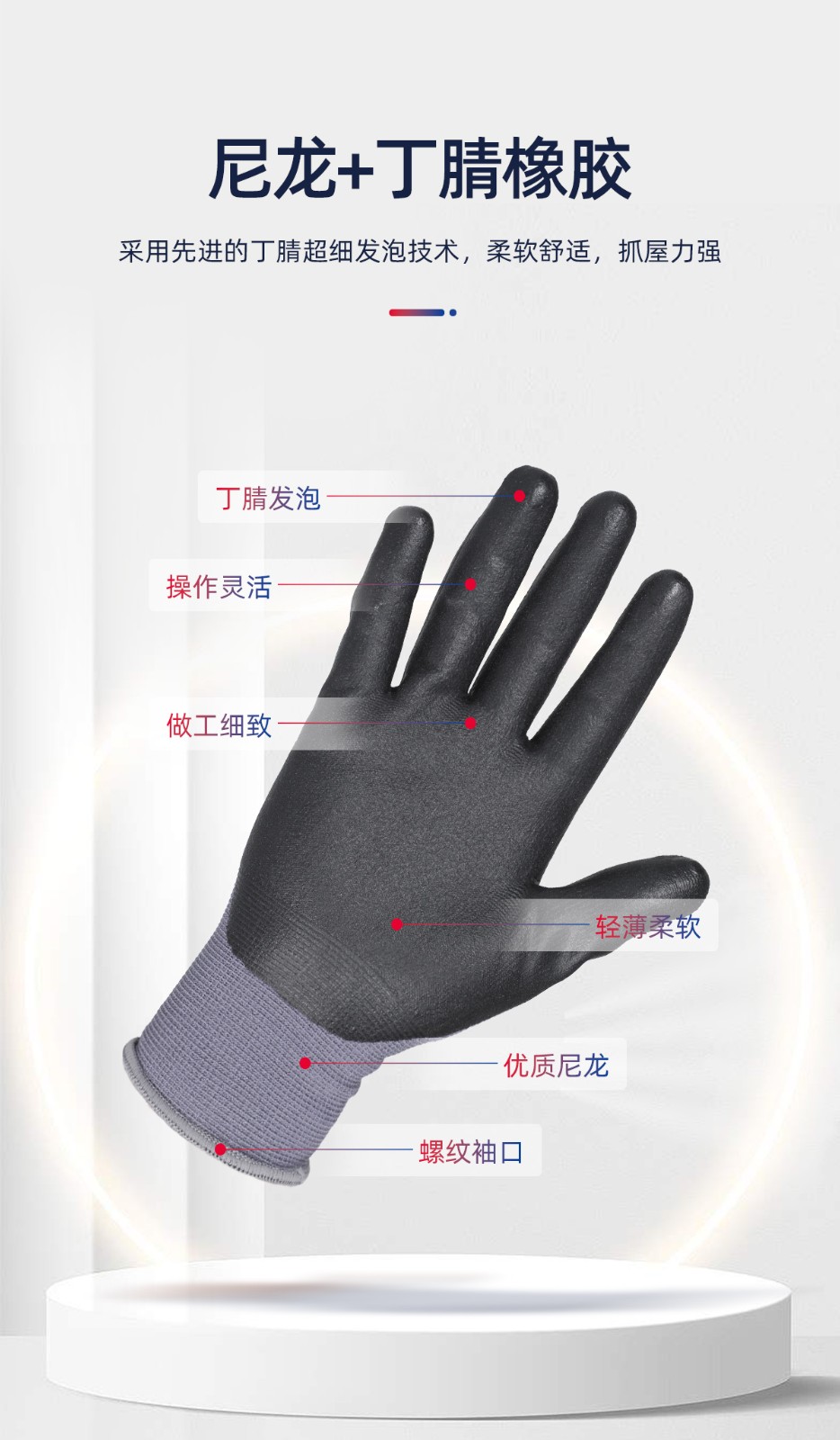 际华防护503301丁腈发泡涂层手套-9/L