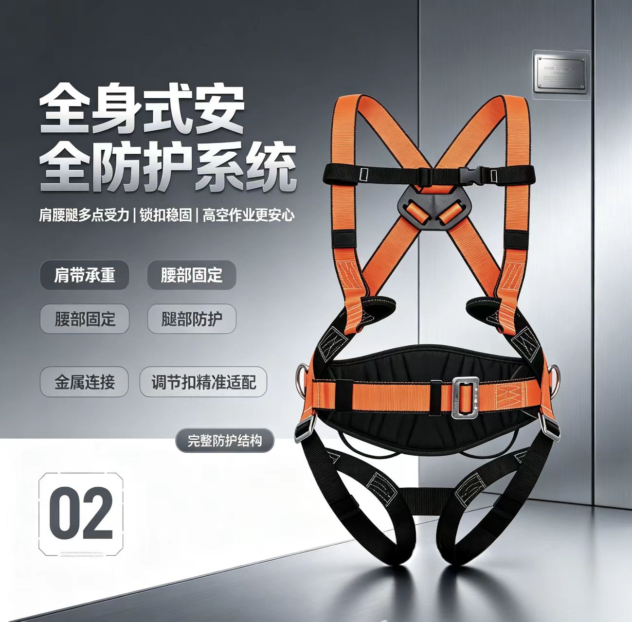 君御 FP-D2 全身式安全带（定制阻燃）-均码