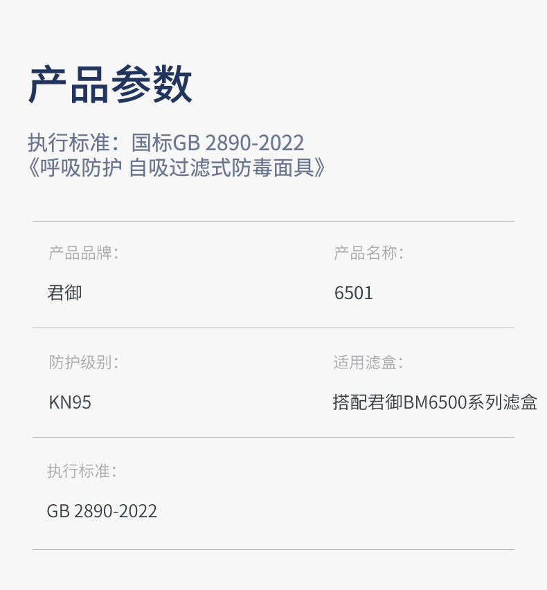 SAFEMAN君御 6501 梯形滤棉（适配BM6500半面罩滤毒盒）-其他