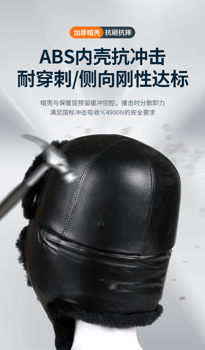 SAFEMAN君御1550冬用兔毛棉安全帽-黑色