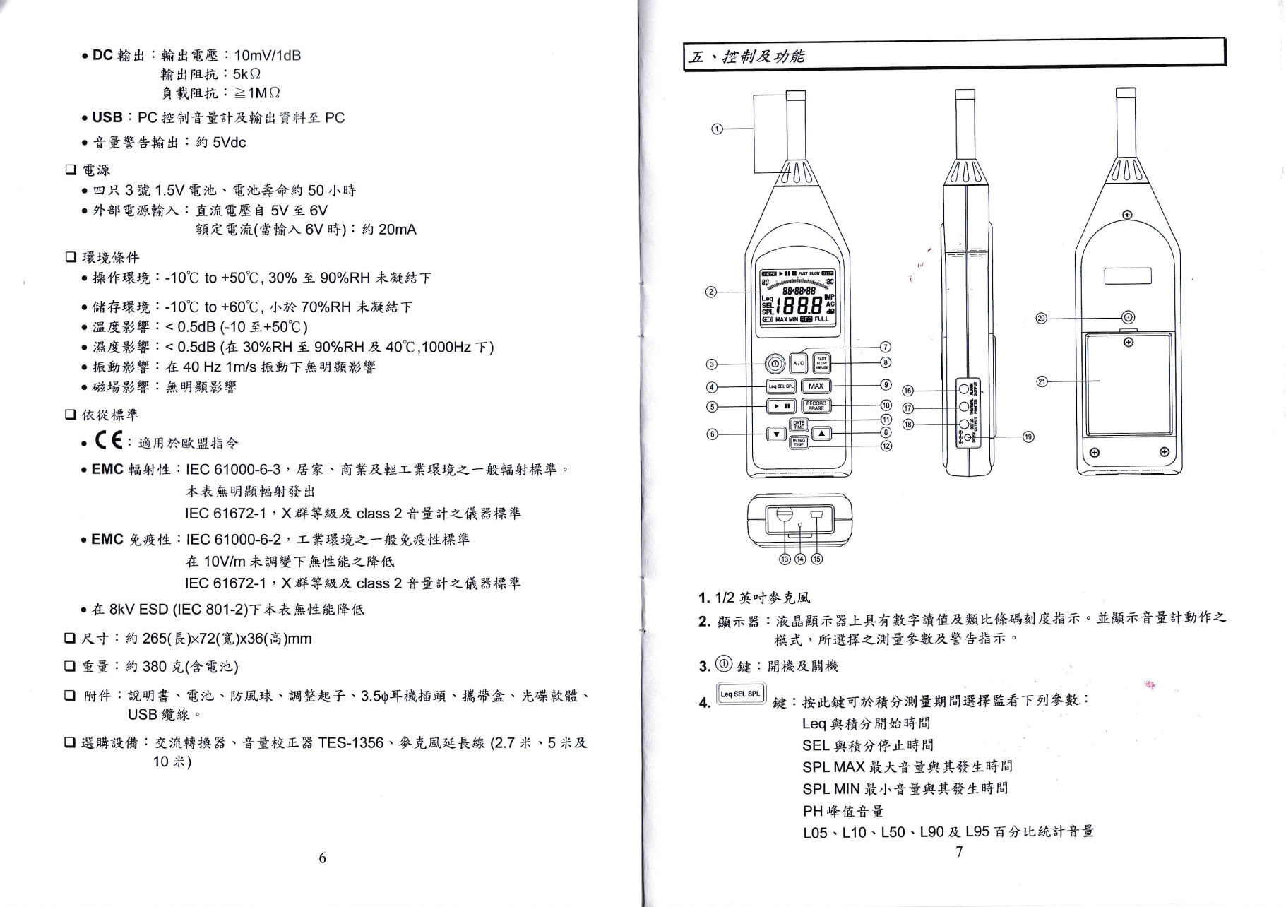 泰仕 TES-1353S噪音计  