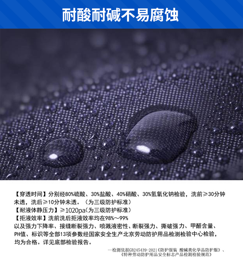 佰益 佰益 6013M防酸碱服套装藏青色-160